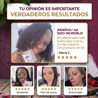 Colágeno Hidrolizado RENÖVA+ FWP Original | Biopéptidos Activos, Resveratrol y CoQ10 Sabor Berries