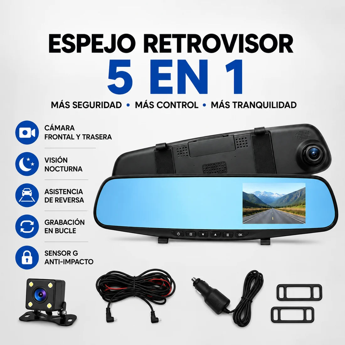 Espejo Retrovisor 5 en 1